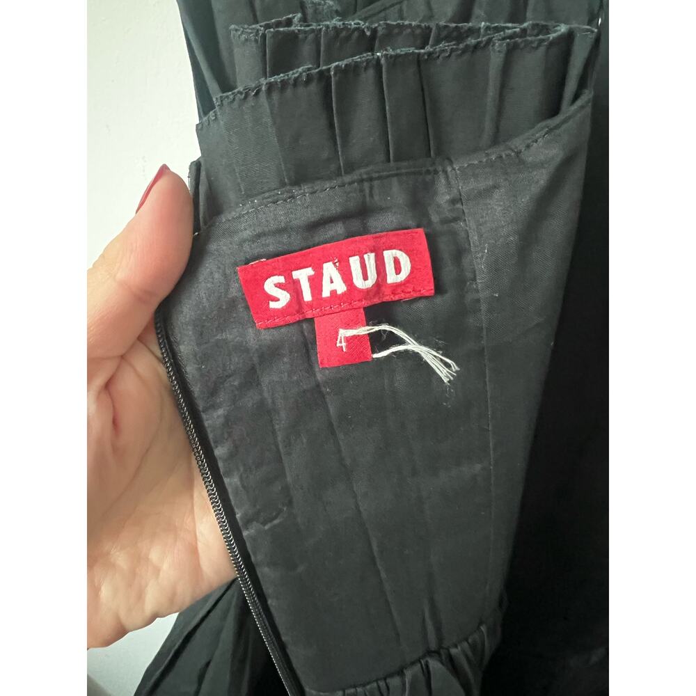 STAUD Black Strapless Midi Dress - Picture 8 of 12